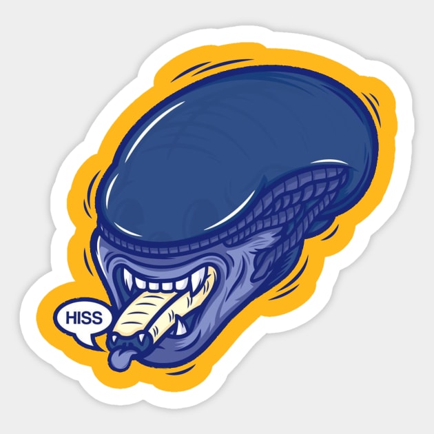 Xenomorph Sticker by a cat cooking